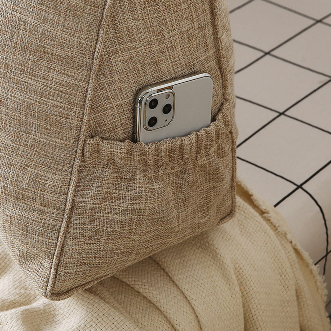 SOGA 120cm Beige Triangular Wedge Bed Pillow Headboard Backrest Bedside Tatami Cushion Home Decor