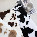 SOGA 2X 45cm Black Cow Print Square Cushion Soft Leaning Plush Backrest Throw Seat Pillow