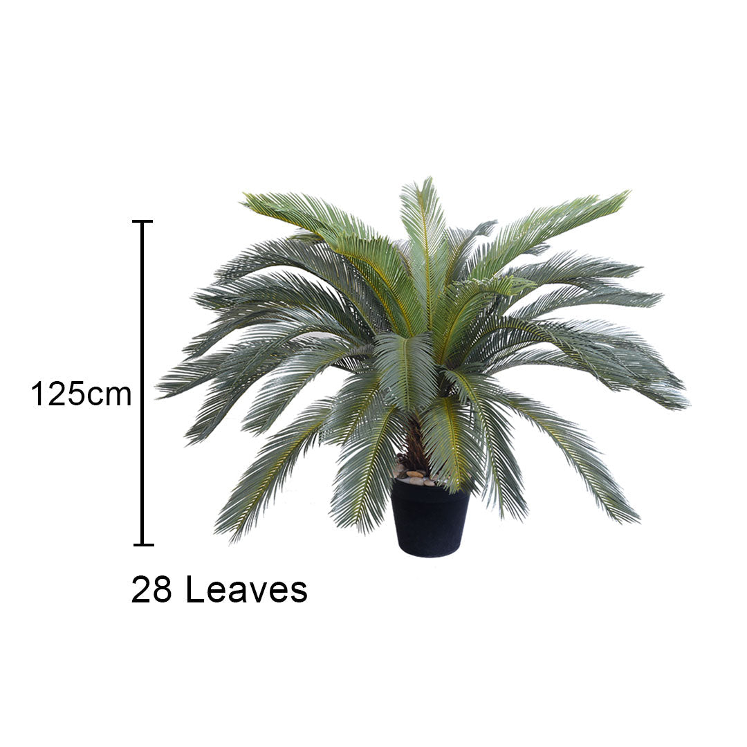 SOGA 4X 125cm Artificial Indoor Cycas Revoluta Cycad Sago Palm Fake Decoration Tree Pot Plant
