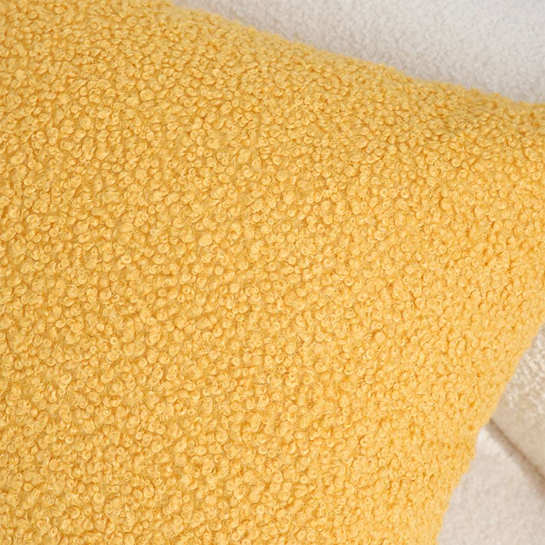 SOGA 2X Boucle Textured Cushion 50cm Mustard Yellow Soft Cozy Decorative Throw Pillow $ 119