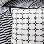 SOGA 2X 35cm Moroccan Black Cross Pattern Black Trim Decorative Throw Pillow