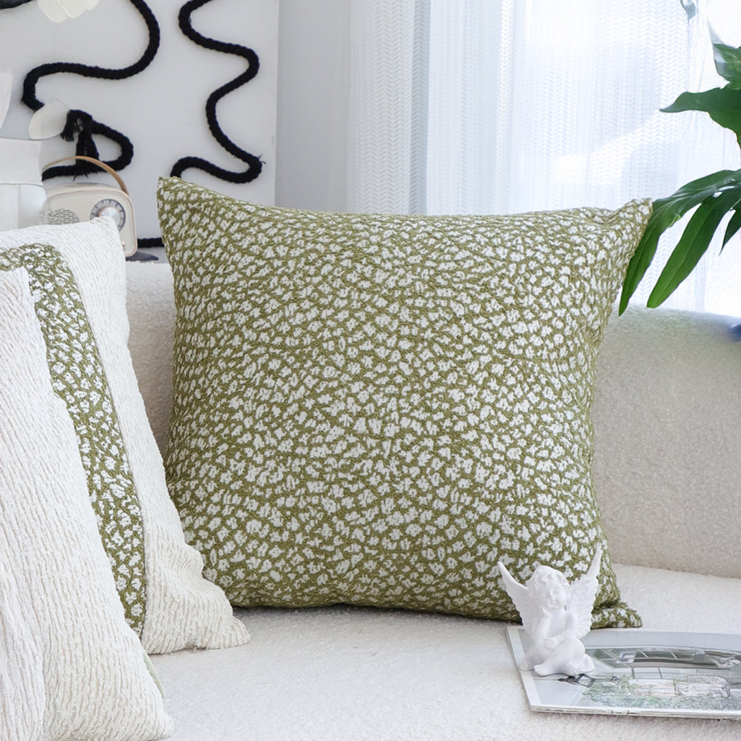 SOGA 2X 50cm Modern Olive Green Speckled Pattern Textured Throw Pillow