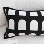 SOGA 30cm Contemporary Black White Geometric Pattern Throw Pillow