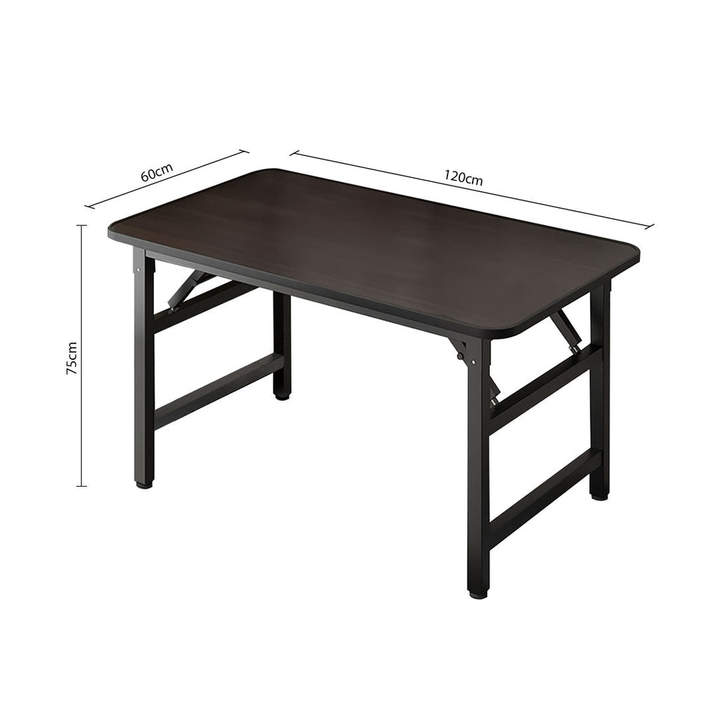 SOGA 2X 120x60  Walnut Foldable Computer Study Table Easy Assembly Desk No Chair