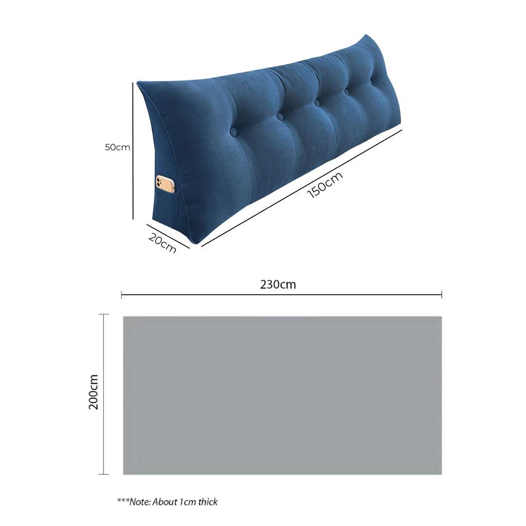 SOGA Home & Living Bundle – Blue Triangular Wedge Pillow & Blue Striped Flannel Throw $ 0