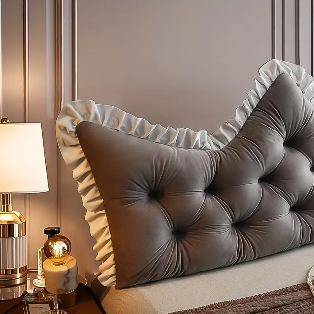 SOGA 150cm Crown Pillow Tufted Grey Headboard Cushion for Bed