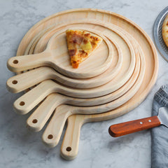 SOGA 2X 12 inch Round Premium  Wooden Pine Food Serving Tray Charcuterie Board Paddle Home Decor