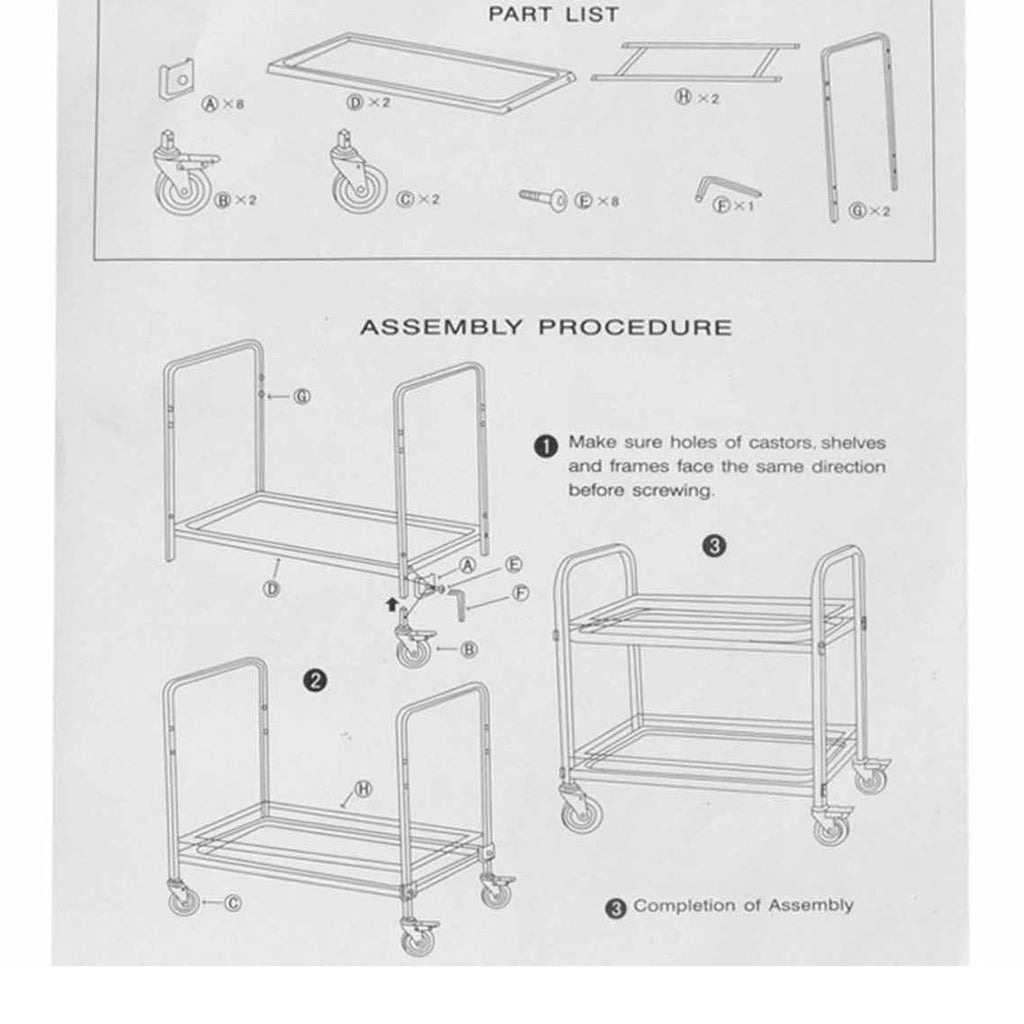 SOGA 2X 2 Tier 500x500x950 Stainless Steel Square Tube Drink Wine Food Utility Cart