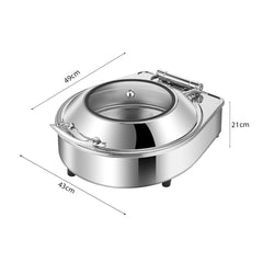 SOGA 2X Stainless Steel Round Chafing Dish Tray Buffet Cater Food Warmer Chafer with Top Lid