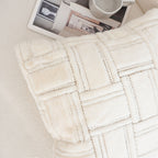 SOGA 2X 45cm Bohemian Cream Tufted Grid Pattern Decorative Throw Pillow