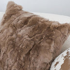 SOGA 2X 50cm Luxurious Taupe Faux Fur Plush Textured Throw Pillow