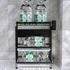 SOGA 2X 3 Tier Steel Black Kitchen Countertop Drying Rack Dish Plate Cutlery Cutting Board Holder Dish Drainer Kitchen Organiser