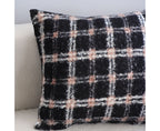 SOGA 50cm Modern Plaid Pattern Blush Pink Gray Decorative Throw Pillow