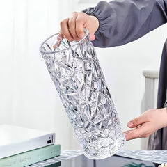 SOGA 14x30cm Heavy Duty Glass Vase Crystal Clear Design for Home Décor