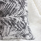 SOGA 2X 50cm Modern Charcoal Palm Leaf Print Contemporary Throw Pillow