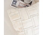 SOGA 45cm Bohemian Cream Tufted Grid Pattern Decorative Throw Pillow