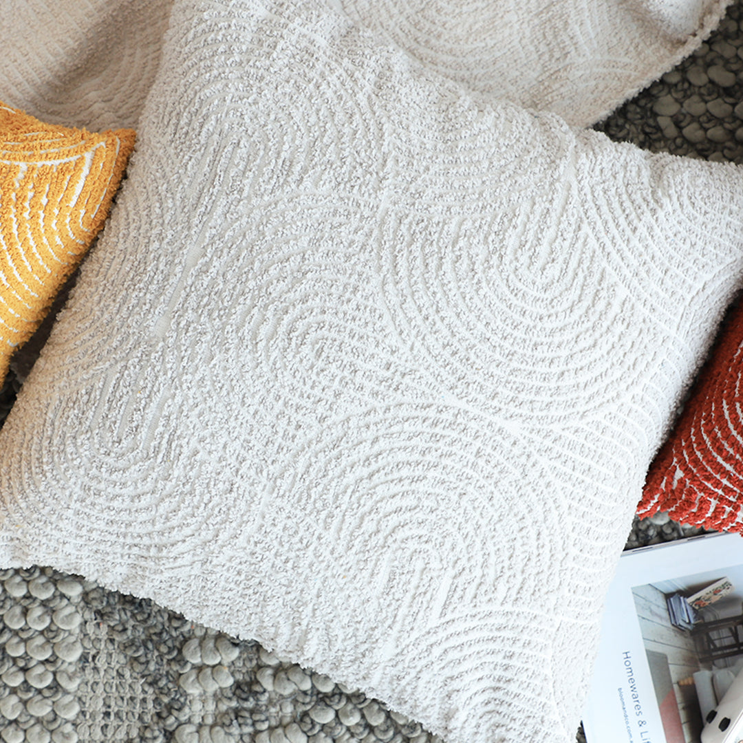 SOGA 2X 50cm Throw Pillow Off White Lumbar Embroidered Decorative Cover Stitch for Home Decor