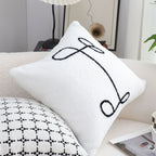 SOGA 2X 45cm Minimalist White Script Letter Embroidered Throw Pillow