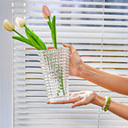 SOGA 28cm Handcrafted Clear Glass Vase Classic Design for Home Decor