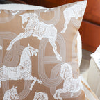 SOGA 50cm Bohemian Camel Brown White Horse Pattern Throw Pillow