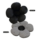 SOGA Black Flower Cushion Shaped for Floor and Sitting Throw Pillow
