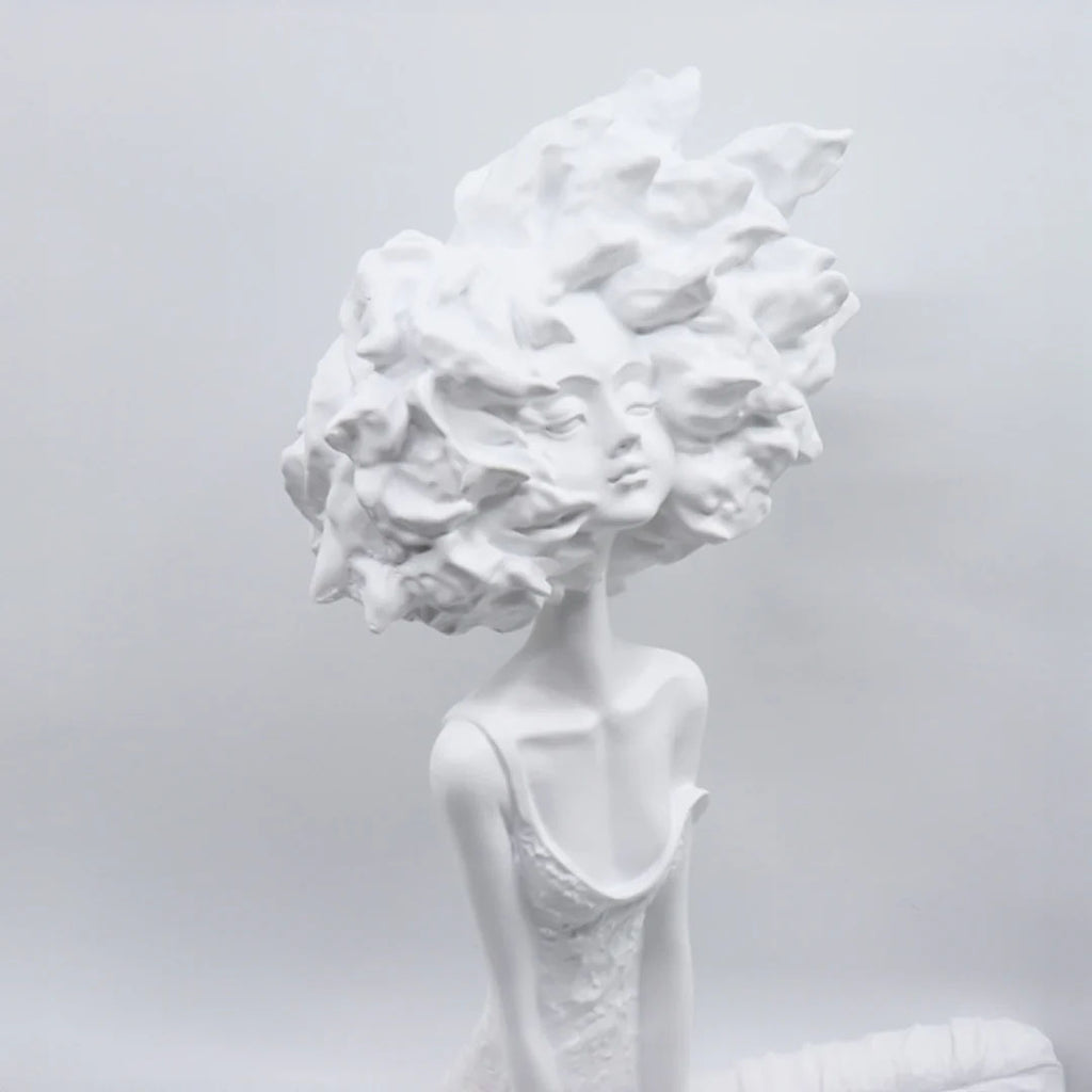 SOGA 59cm White Resin Sculpture – Calm Yoga Woman Decor Piece