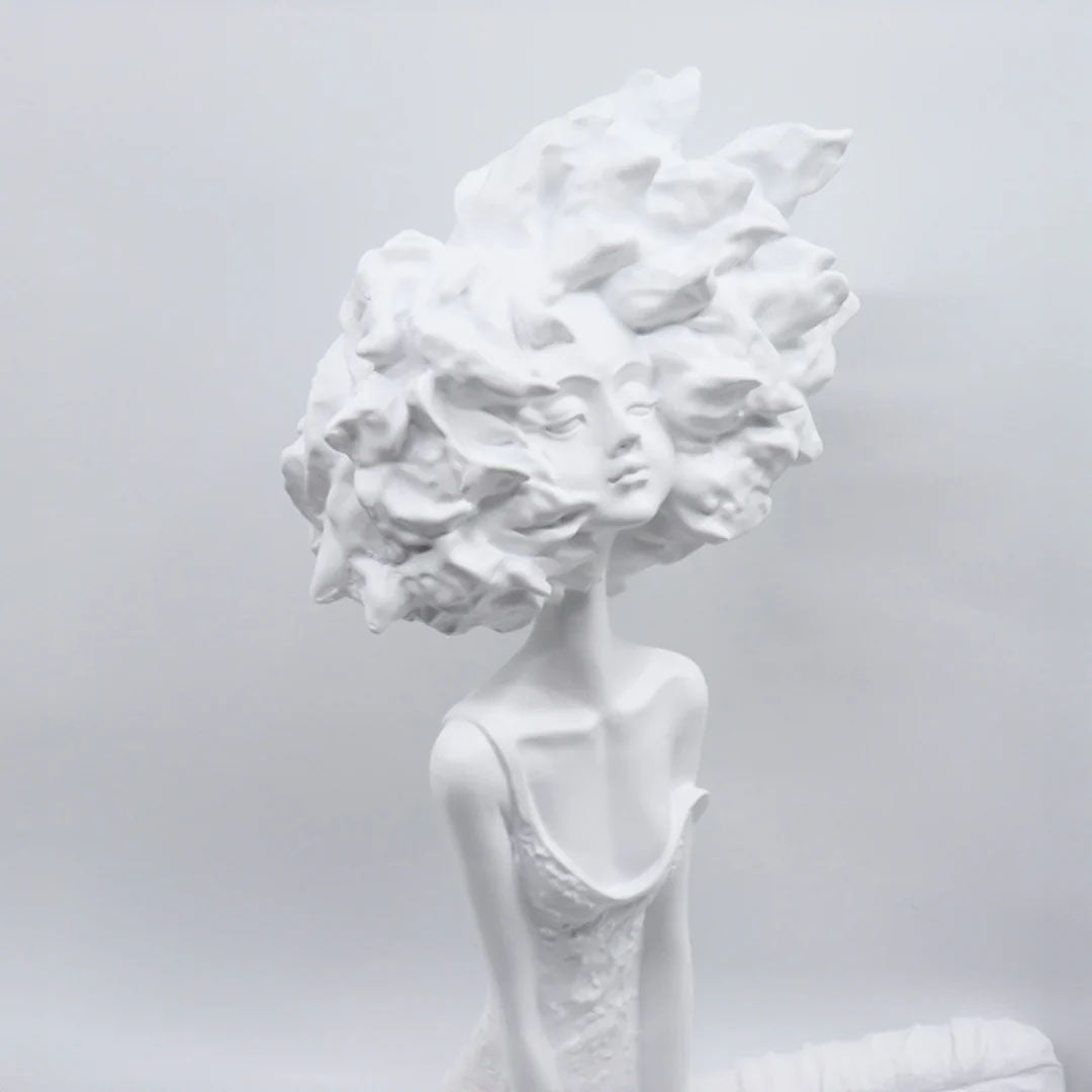 SOGA 59cm White Resin Sculpture – Calm Yoga Woman Decor Piece