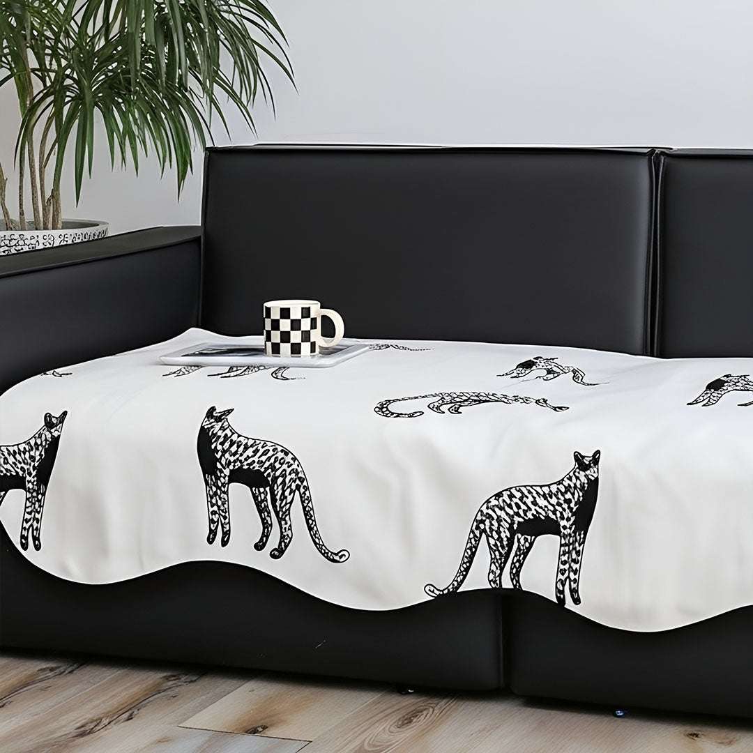 SOGA Three-Seater White Leopard Print 90x210cm Throw Blanket Sofa Cover $ 104