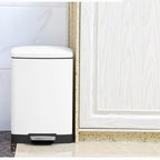 SOGA Foot Pedal Stainless Steel Rubbish Recycling Garbage Waste Trash Bin Rectangular Shape 12L White