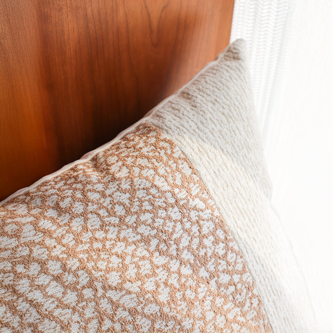 SOGA 35cm Contemporary Beige Two-Tone Block Design Throw Pillow