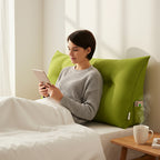 SOGA 100cm Green Triangular Wedge Bed Pillow Headboard Backrest Bedside Tatami Cushion Home Decor