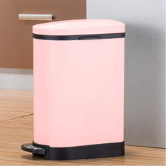 SOGA Foot Pedal Stainless Steel Rubbish Recycling Garbage Waste Trash Bin 10L U Pink
