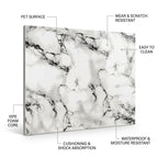 SOGA Peel & Stick Floor and Wall Tiles 30 x 60cm 10 Pack Black White Faux Marble