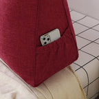 SOGA 4X 100cm Rose Red Triangular Wedge Bed Pillow Headboard Backrest Bedside Tatami Cushion Home Decor