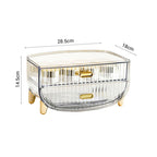 SOGA 2 Tier Transparent Multifunctional Countertop Cosmetic Storage Makeup Skincare Holder Jewelry Cabinet Bathroom Desk Drawer Vanity Organiser