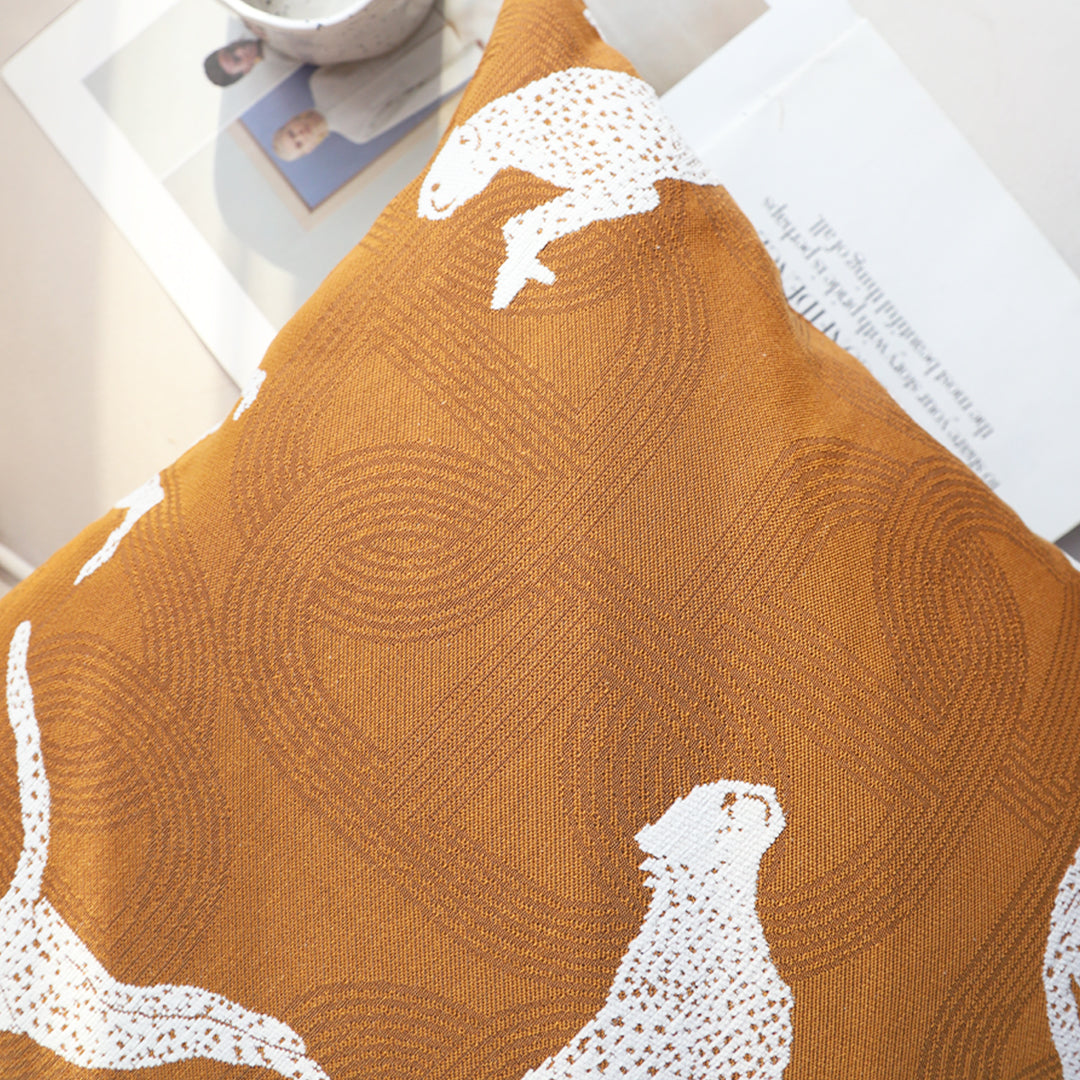 SOGA 2X 50cm Throw Pillow Brown and White Cheetah Animal Print for Home Décor