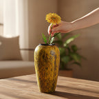 SOGA 35x17cm Yellow Large Ceramic Flower Vase Elegant Living Room Home Decor
