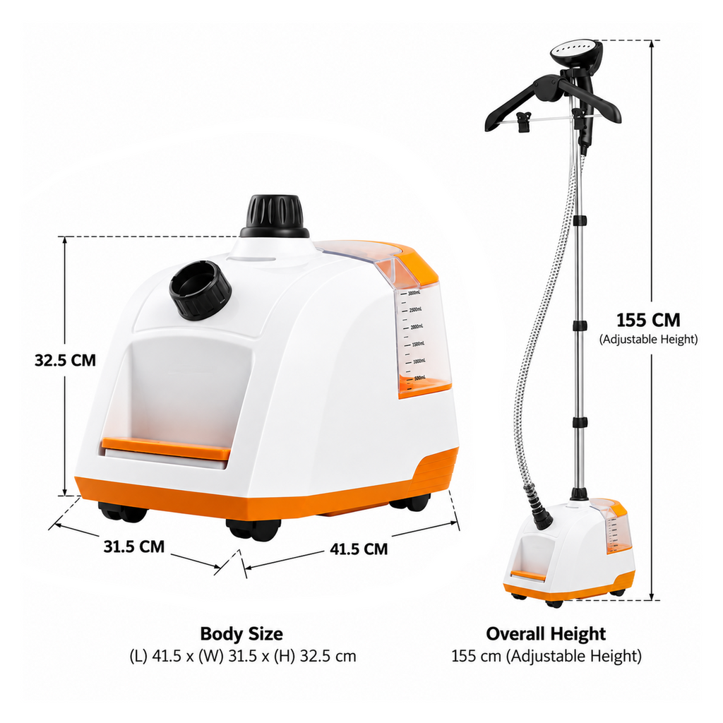 SOGA Garment Steamer Portable Cleaner Steam Iron 80MINS White
