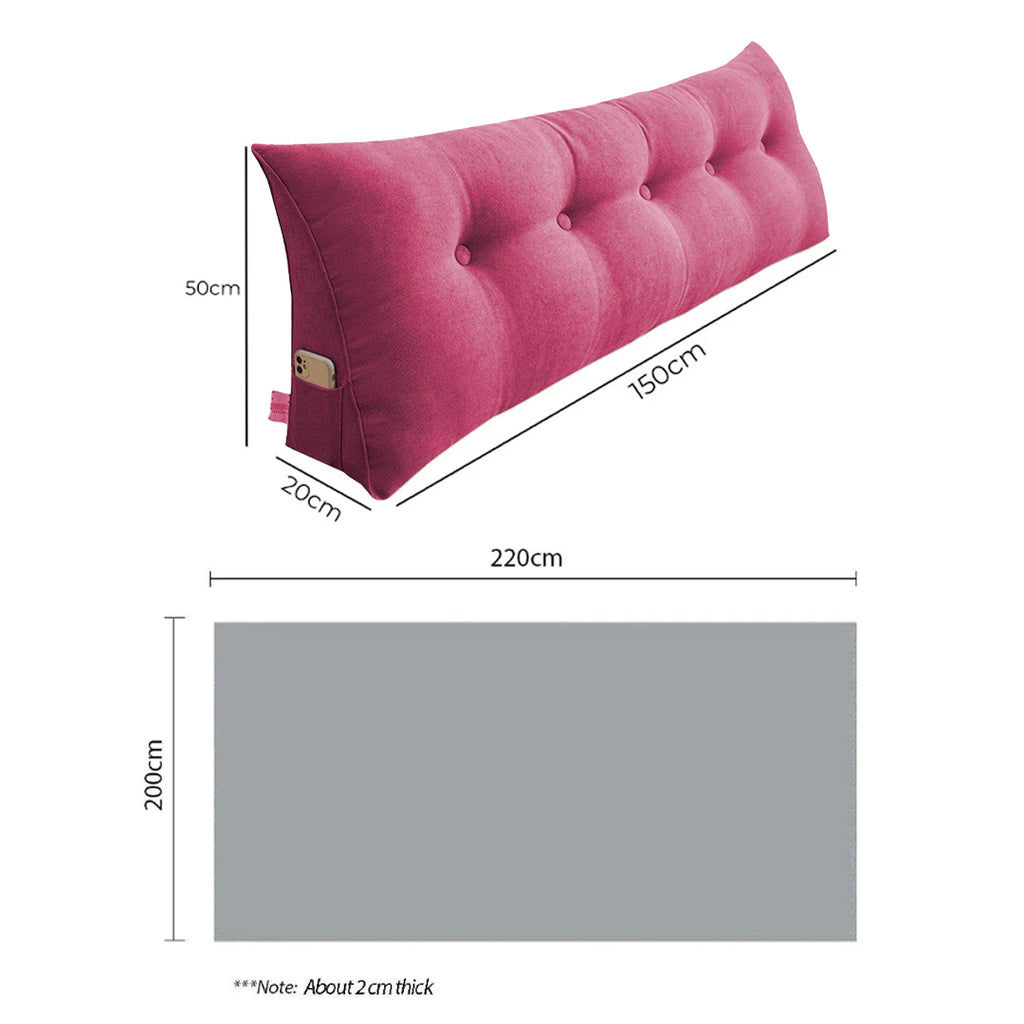 SOGA Home & Living Bundle – Red Triangular Wedge Bed Pillow & Pink Cozy Flannel Throw