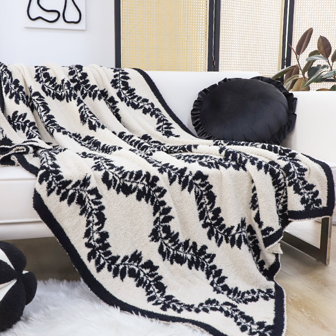 SOGA 2X 130x170cm Throw Blanket Retro Vine Pattern Casual Stylish Cozy