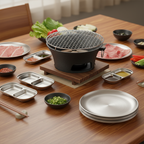 SOGA Kitchenware Bundle – Silver Grilling Plate, Divided Sauce Pan & Cast Iron BBQ Grill $ 159