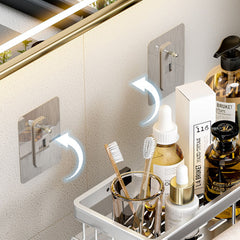 SOGA Silver Wall-Mounted Rectangular Bathroom Storage Organiser Space Saving Adhesive Shelf Rack