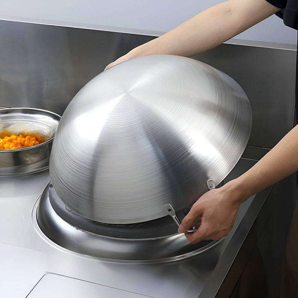 SOGA 43cm Stainless Steel Kitchen Cooking Wok with 2 Sturdy Handles