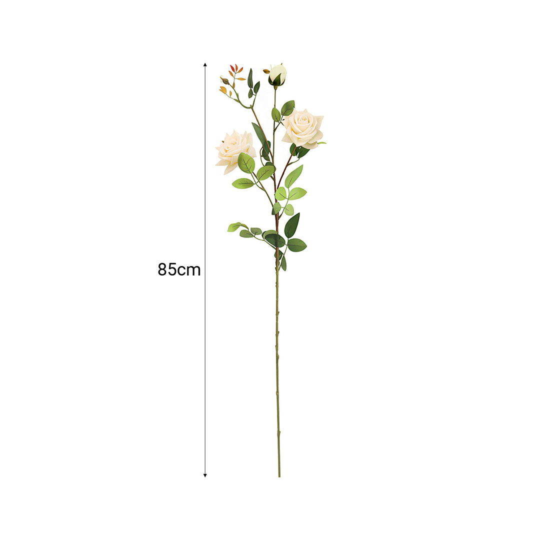 SOGA 51cm Blue Glass Tall Floor Vase with 12pcs White Artificial Fake Flower Set