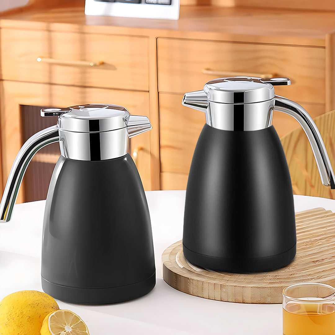 SOGA 1.8L Stainless Steel Water Bottle Insulated Vacuum Flask Coffee Jug Thermal Black