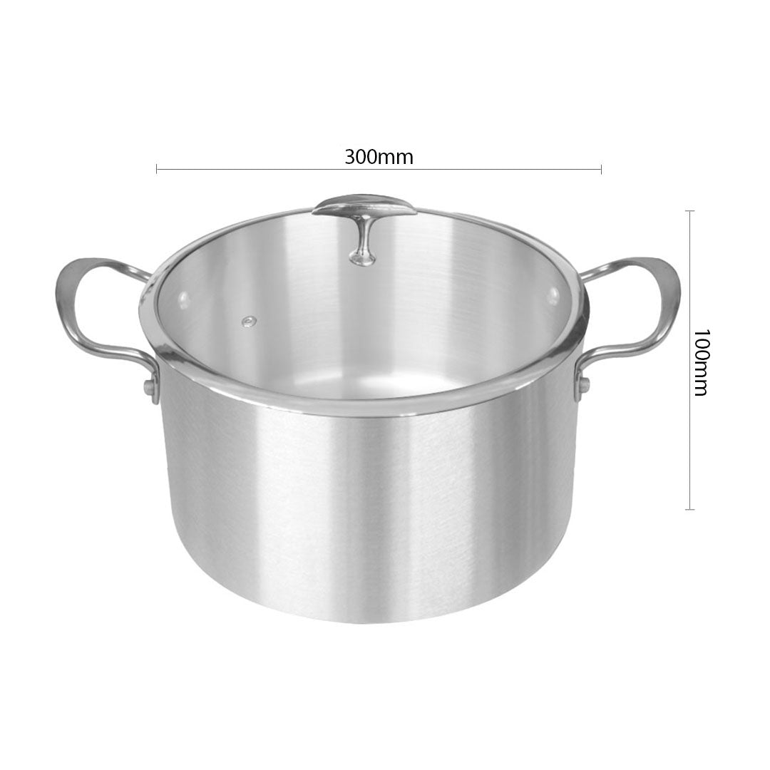 SOGA Dual Burners Cooktop Stove 30cm Stainless Steel Induction Casserole and 30cm Fry Pan