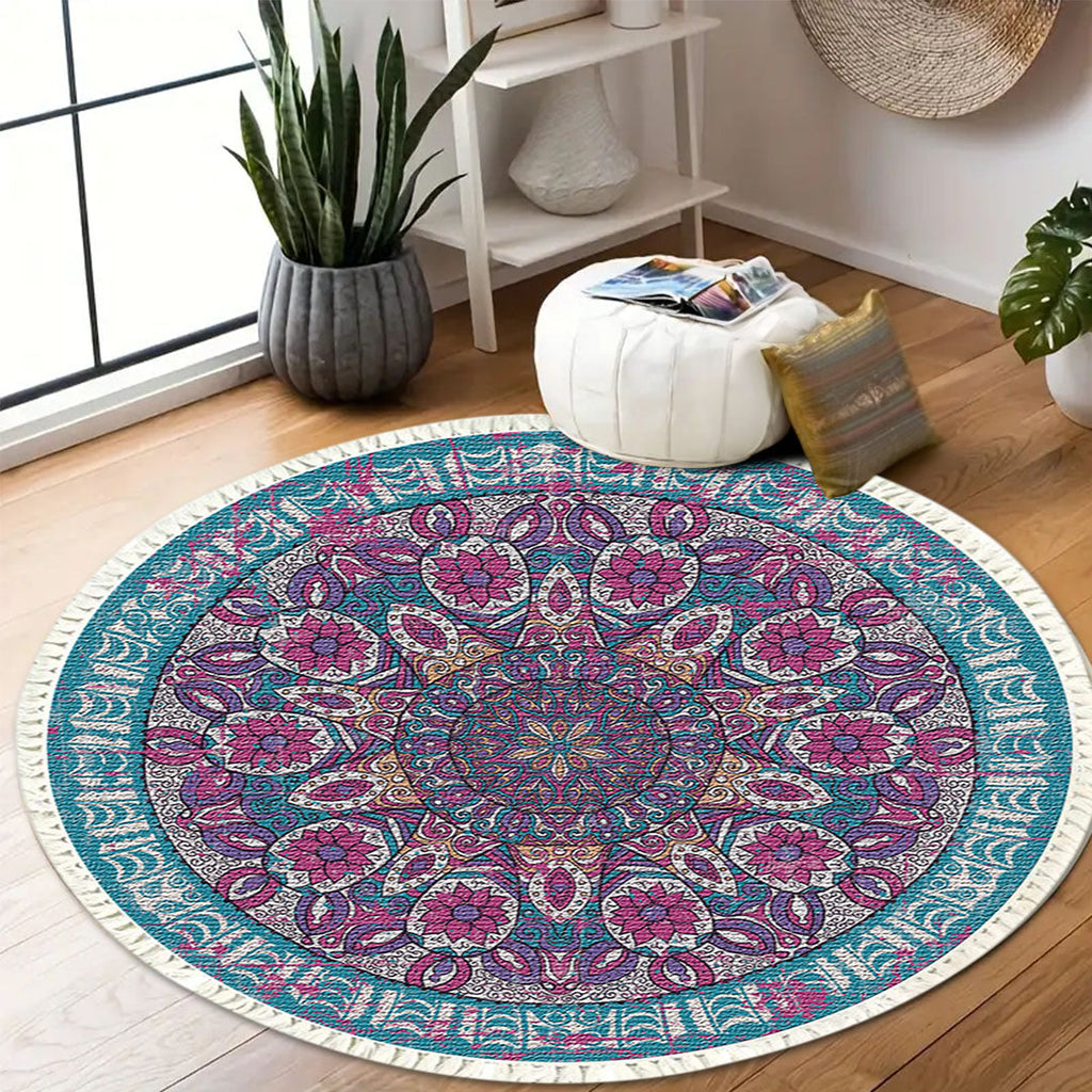 SOGA 2X 120cm Mandala Area Rug for Living Room Lounge Bedroom Anti-slip Doormat Home Decor
