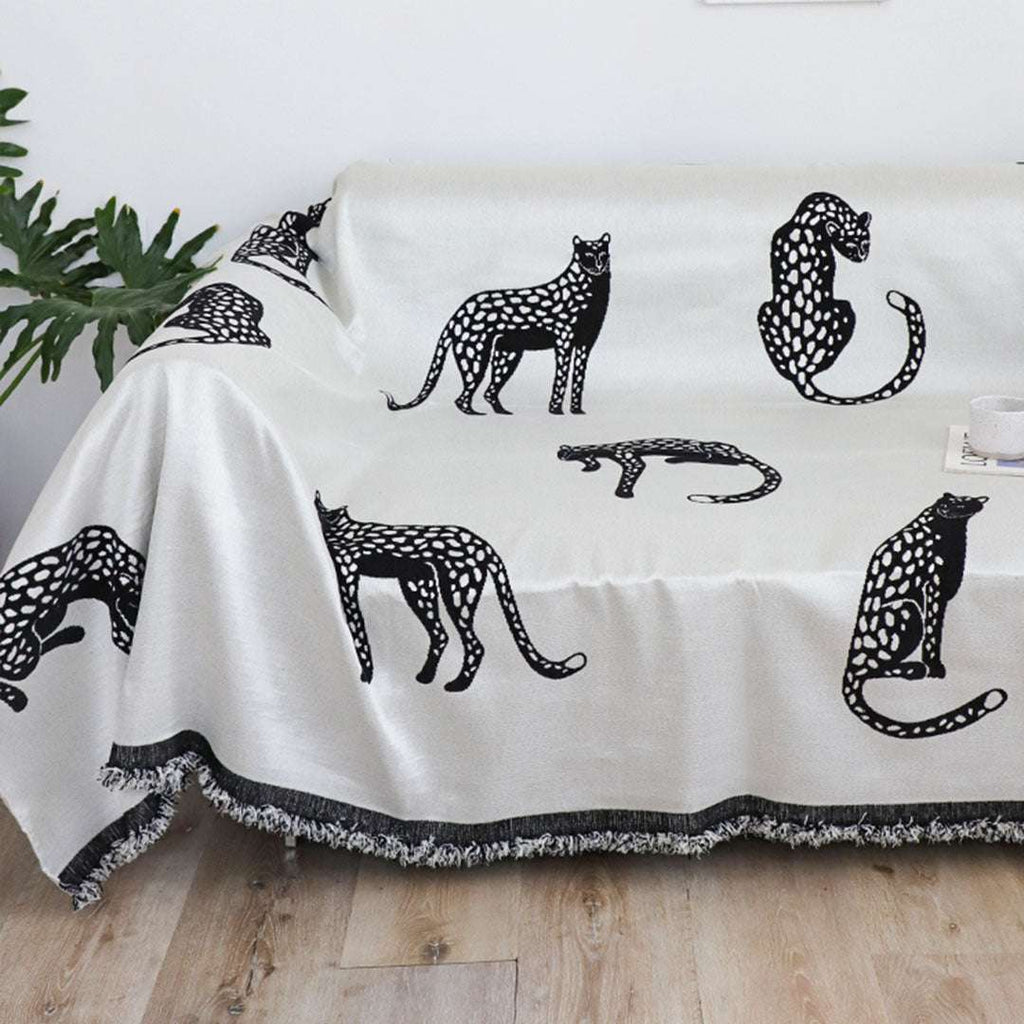 SOGA Two-seater White Sofa Cover Leopard Print 180x260cm Polyester $ 102