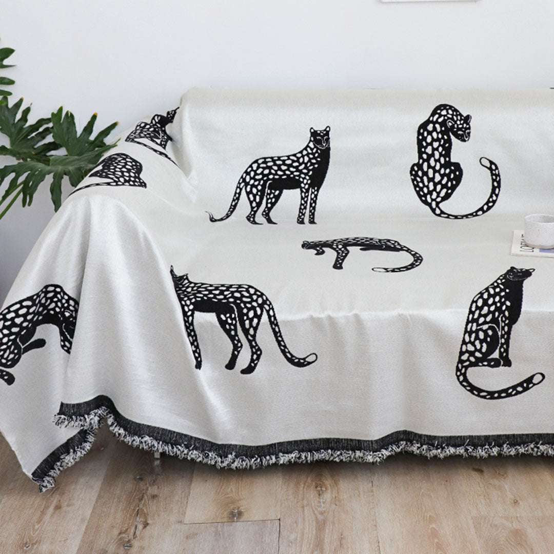 SOGA Two-seater White Sofa Cover Leopard Print 180x260cm Polyester $ 102