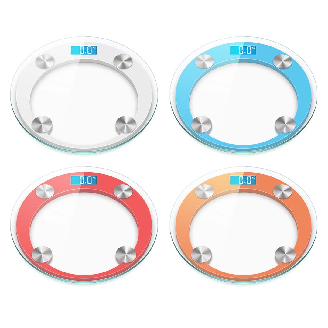 SOGA 180kg Digital Fitness Weight Bathroom Gym Body Glass LCD Electronic Scale White/Blue